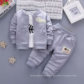2018 New Arrival 100% Organic Cotton Casual long sleeve t-shirts +Sets 3 Pieces Baby Boy Cartoon Fish Clothes Clothing Set